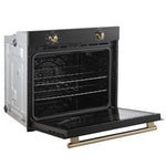 Forno Vomero 30-Inch Wall Oven, Black, 5 cu.ft Capacity, 3550 Watts Convection, Mechanical Controls, Manuel Steam Clean - BonPrix Électroménagers