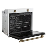 Forno Vomero 30-Inch Wall Oven, White, 5 cu.ft Capacity, 3550 Watts Convection, Mechanical Controls, Manuel Steam Clean - BonPrix Électroménagers