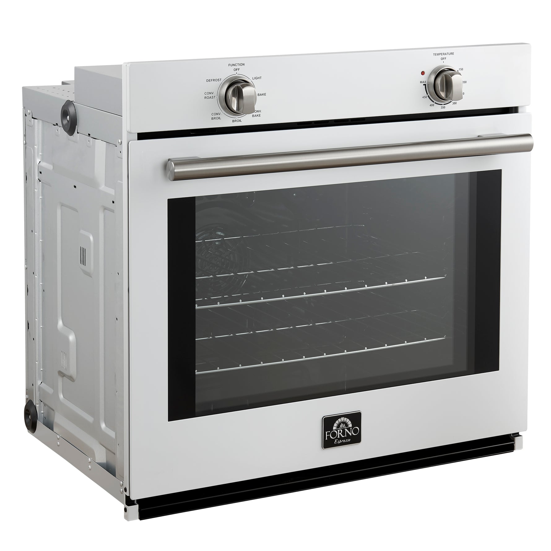 Forno Vomero 30-Inch Wall Oven, White, 5 cu.ft Capacity, 3550 Watts Convection, Mechanical Controls, Manuel Steam Clean - BonPrix Électroménagers