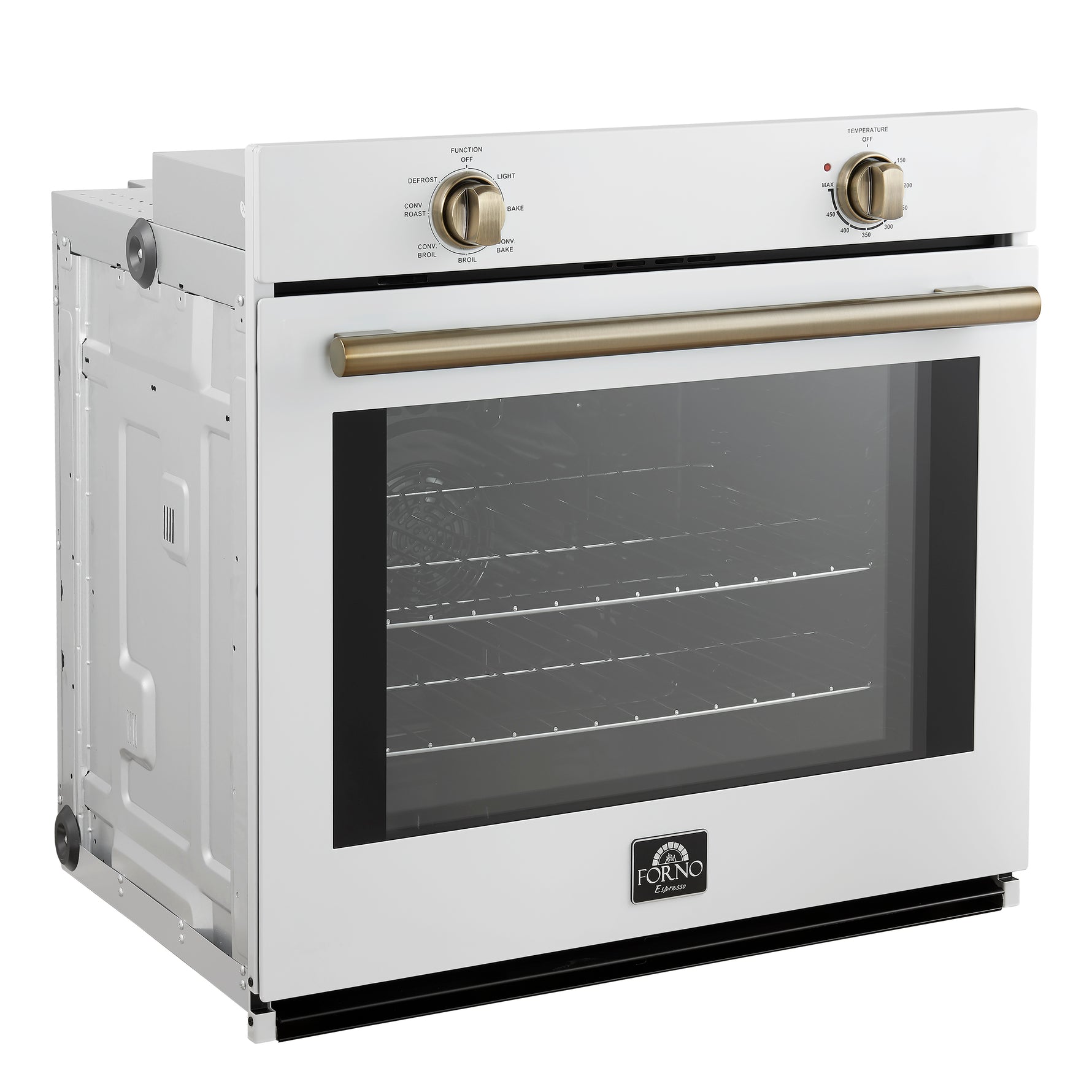 Forno Vomero 30-Inch Wall Oven, White, 5 cu.ft Capacity, 3550 Watts Convection, Mechanical Controls, Manuel Steam Clean - BonPrix Électroménagers