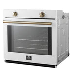 Forno Vomero 30-Inch Wall Oven, White, 5 cu.ft Capacity, 3550 Watts Convection, Mechanical Controls, Manuel Steam Clean - BonPrix Électroménagers