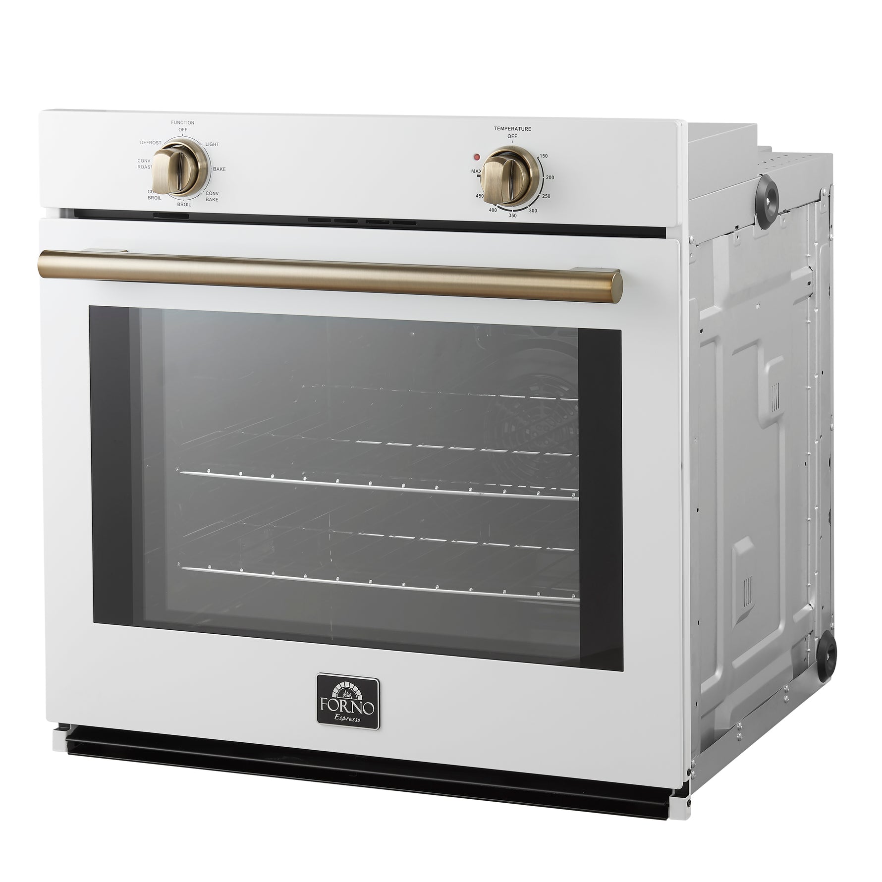 Forno Vomero 30-Inch Wall Oven, White, 5 cu.ft Capacity, 3550 Watts Convection, Mechanical Controls, Manuel Steam Clean - BonPrix Électroménagers