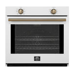 Forno Vomero 30-Inch Wall Oven, White, 5 cu.ft Capacity, 3550 Watts Convection, Mechanical Controls, Manuel Steam Clean - BonPrix Électroménagers