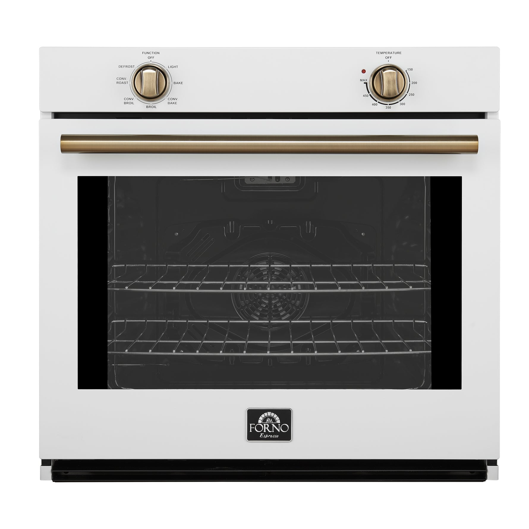 Forno Vomero 30-Inch Wall Oven, White, 5 cu.ft Capacity, 3550 Watts Convection, Mechanical Controls, Manuel Steam Clean - BonPrix Électroménagers