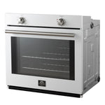 Forno Vomero 30-Inch Wall Oven, White, 5 cu.ft Capacity, 3550 Watts Convection, Mechanical Controls, Manuel Steam Clean - BonPrix Électroménagers