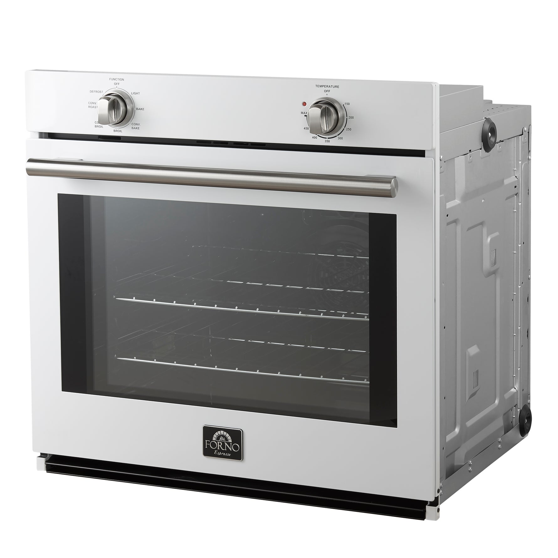 Forno Vomero 30-Inch Wall Oven, White, 5 cu.ft Capacity, 3550 Watts Convection, Mechanical Controls, Manuel Steam Clean - BonPrix Électroménagers