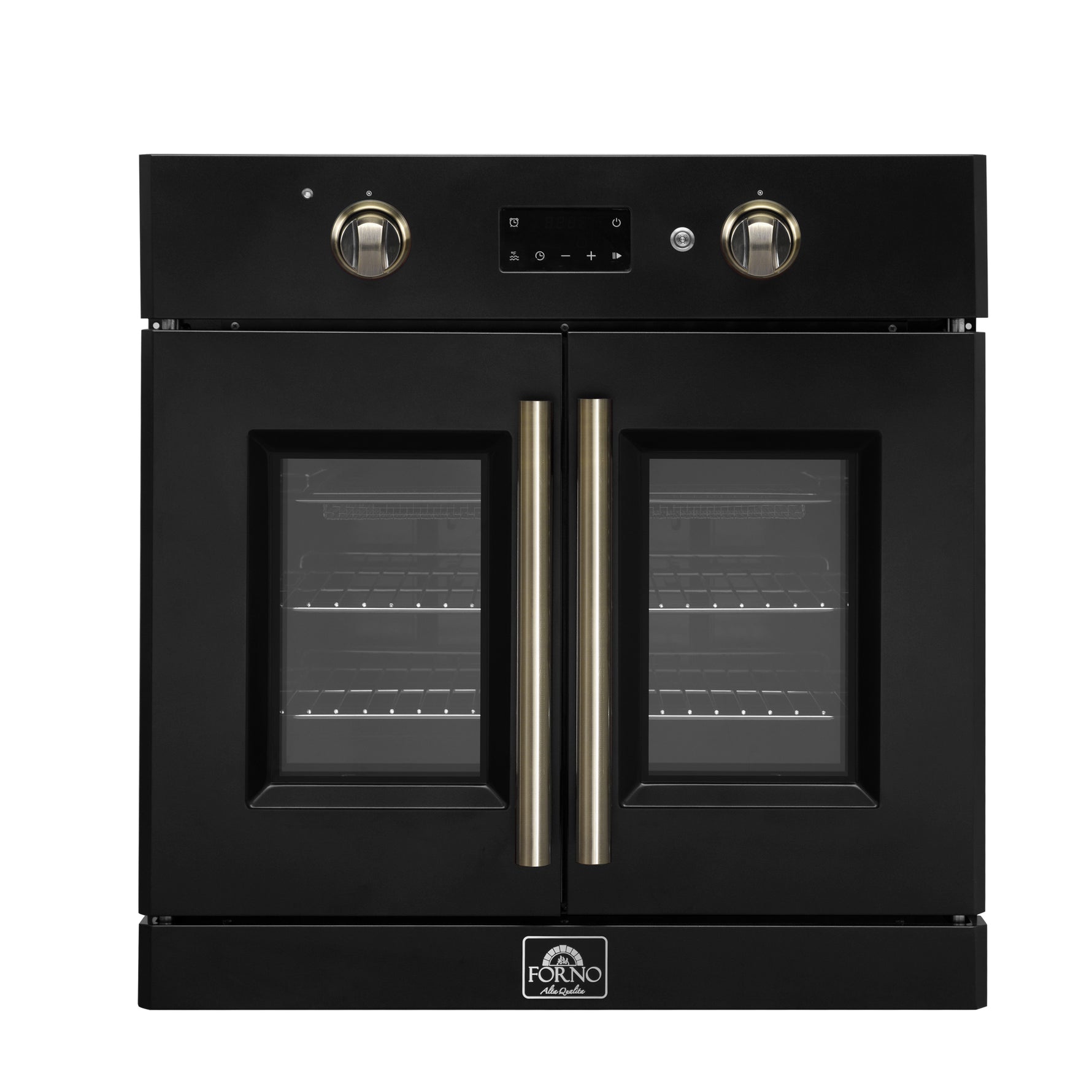 FORNO 2-Piece Kitchen Bundle - 30" Black Single Wall Oven (1333-30), 30" Black Microwave (3093-30) - BonPrix Électroménagers
