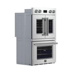 Forno Gallico 30-Inch Electric French Door Double Oven, Stainless Steel, Convection Cooking, Touch Control Panel, Self-Cleaning Function - BonPrix Électroménagers