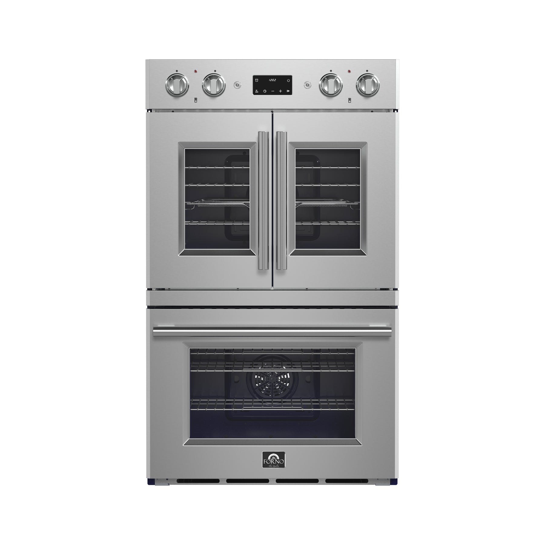 Forno Gallico 30-Inch Electric French Door Double Oven, Stainless Steel, Convection Cooking, Touch Control Panel, Self-Cleaning Function - BonPrix Électroménagers