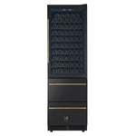 Azienda 24 Inch Dual Zone Wine Cooler, 15.8 Cu.Ft, 108 Bottles & 100 Cans, 2 Drawers, Charcoal Filters, Black