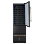 Azienda 24 Inch Dual Zone Wine Cooler, 15.8 Cu.Ft, 108 Bottles & 100 Cans, 2 Drawers, Charcoal Filters, Black