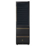 Azienda 24 Inch Dual Zone Wine Cooler, 15.8 Cu.Ft, 108 Bottles & 100 Cans, 2 Drawers, Charcoal Filters, Black