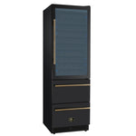 Azienda 24 Inch Dual Zone Wine Cooler, 15.8 Cu.Ft, 108 Bottles & 100 Cans, 2 Drawers, Charcoal Filters, Black