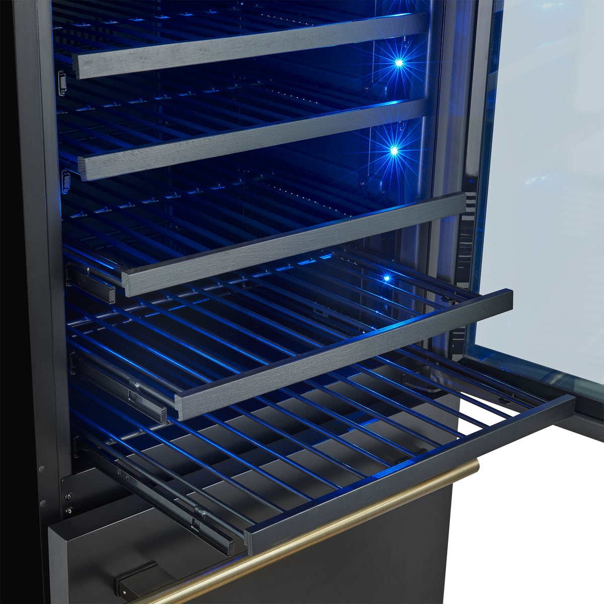 Azienda 24 Inch Dual Zone Wine Cooler, 15.8 Cu.Ft, 108 Bottles & 100 Cans, 2 Drawers, Charcoal Filters, Black