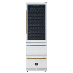 Azienda 24 Inch Dual Zone Wine Cooler, 15.8 Cu.Ft, 108 Bottles & 100 Cans, 2 Drawers, Charcoal Filters, White