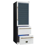 Azienda 24 Inch Dual Zone Wine Cooler, 15.8 Cu.Ft, 108 Bottles & 100 Cans, 2 Drawers, Charcoal Filters, White