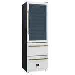 Azienda 24 Inch Dual Zone Wine Cooler, 15.8 Cu.Ft, 108 Bottles & 100 Cans, 2 Drawers, Charcoal Filters, White