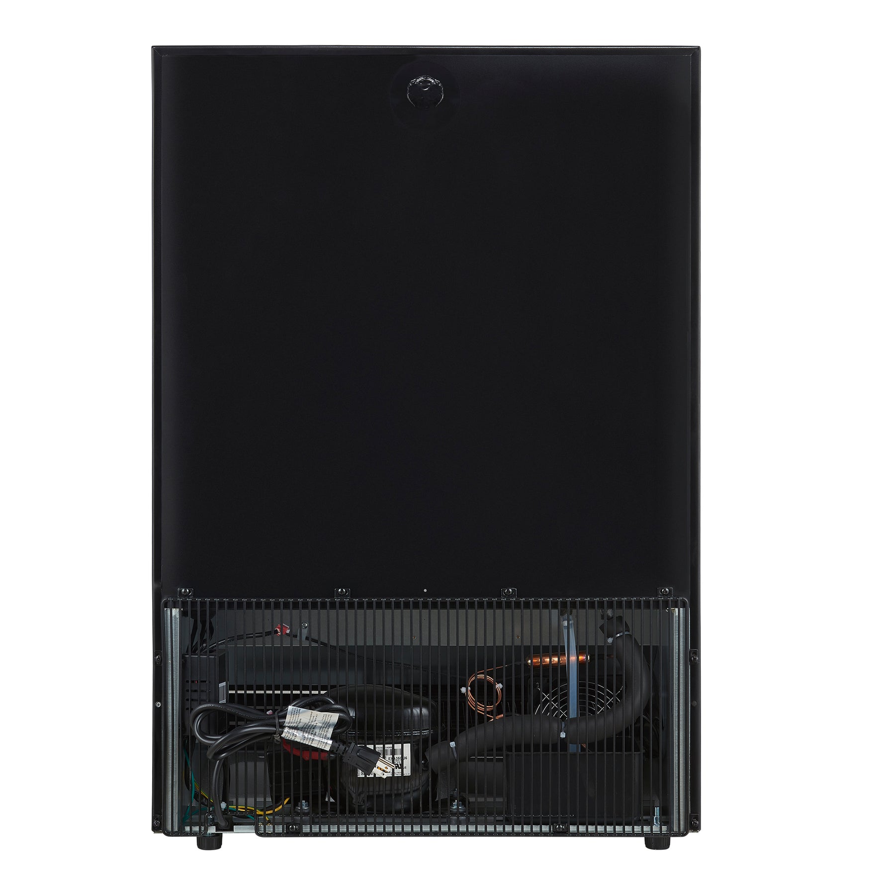 Forno Frescolino 24 Inch Beverage Cooler, Black with Antique Brass Handles, with LED Lighting, Triple Glass Door, 188 Can Capacity, Built-In or Freestanding - BonPrix Électroménagers