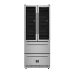 Forno Campania 32-Inch Wine Cooler, Stainless Steel, Dual Wine Zones, Two Beverage Drawers, 17.7 cu.ft - BonPrix Électroménagers