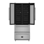 Forno Campania 32-Inch Wine Cooler, Stainless Steel, Dual Wine Zones, Two Beverage Drawers, 17.7 cu.ft - BonPrix Électroménagers