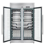 FORNO Abruzzo 48-Inch Dual Zone Wine Cellar, 102 Bottles, 24 cu. ft., Clear Acrylic Holders & Stainless Trim Shelves - BonPrix Électroménagers