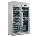FORNO Abruzzo 48-Inch Dual Zone Wine Cellar, 102 Bottles, 24 cu. ft., Clear Acrylic Holders & Stainless Trim Shelves - BonPrix Électroménagers