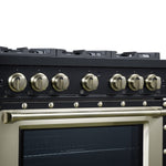 Ambassador 36" Gas Range in Black, 6 Sealed Burnes, 71 000 BTU Cooktop Output , 5.2 Cu.Ft. convection Oven, Telescopic Racks - BonPrix Électroménagers