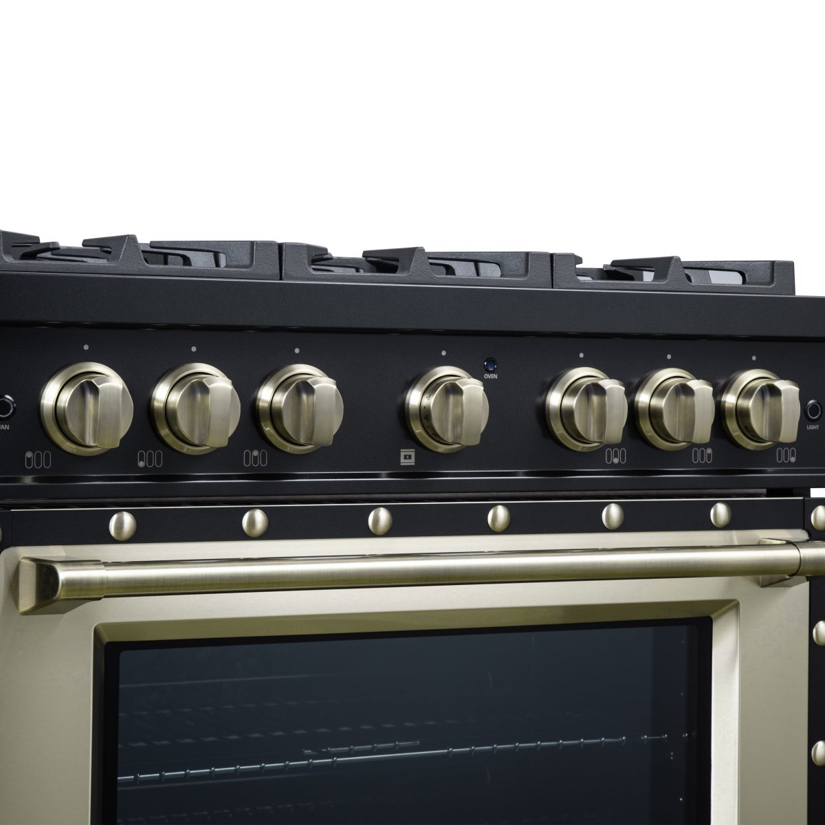Ambassador 36" Gas Range in Black, 6 Sealed Burnes, 71 000 BTU Cooktop Output , 5.2 Cu.Ft. convection Oven, Telescopic Racks - BonPrix Électroménagers