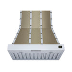 Ambassador 36" Range Hood in White with 427 CFM, 3 speeds, Dishwasher safe Baffle filters, LED Lights and Remote Control - BonPrix Électroménagers