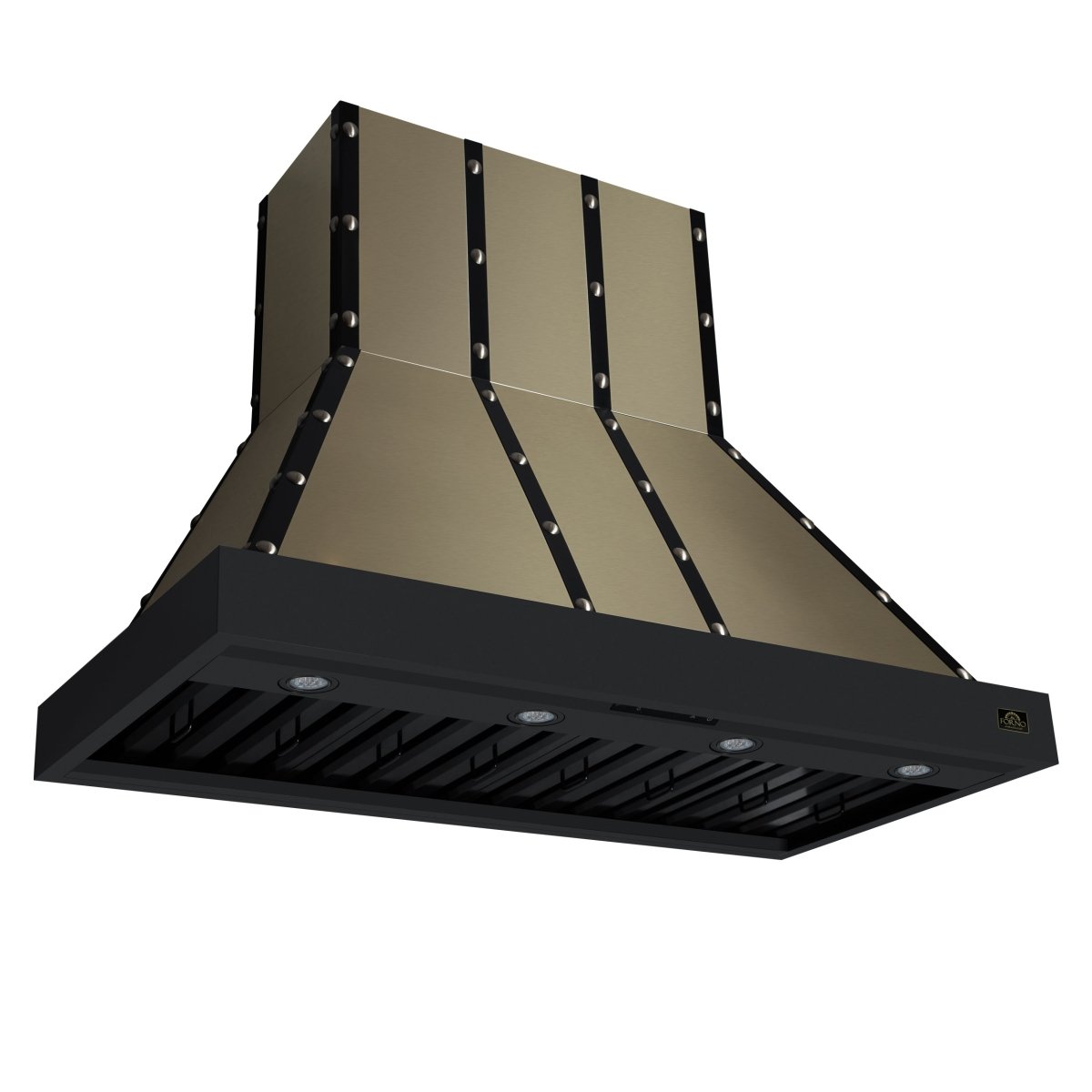 Ambassador 48" Range Hood in Black with 304 CFM, 3 speeds, Dishwasher safe Baffle filters, LED Lights and Remote Control - BonPrix Électroménagers