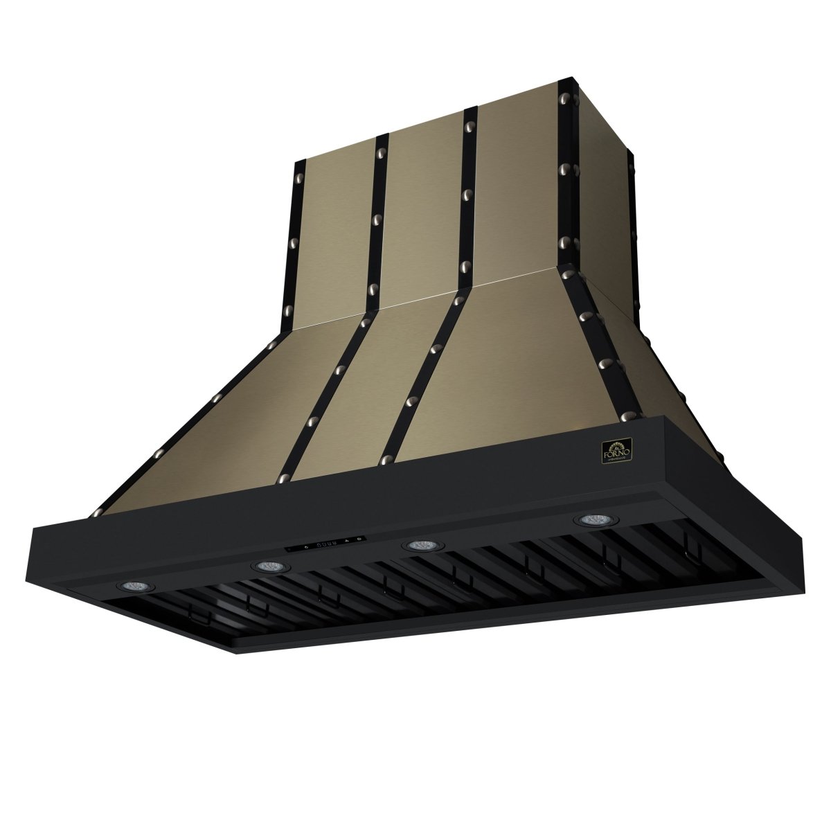 Ambassador 48" Range Hood in Black with 304 CFM, 3 speeds, Dishwasher safe Baffle filters, LED Lights and Remote Control - BonPrix Électroménagers