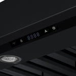 Ambassador 48" Range Hood in Black with 304 CFM, 3 speeds, Dishwasher safe Baffle filters, LED Lights and Remote Control - BonPrix Électroménagers