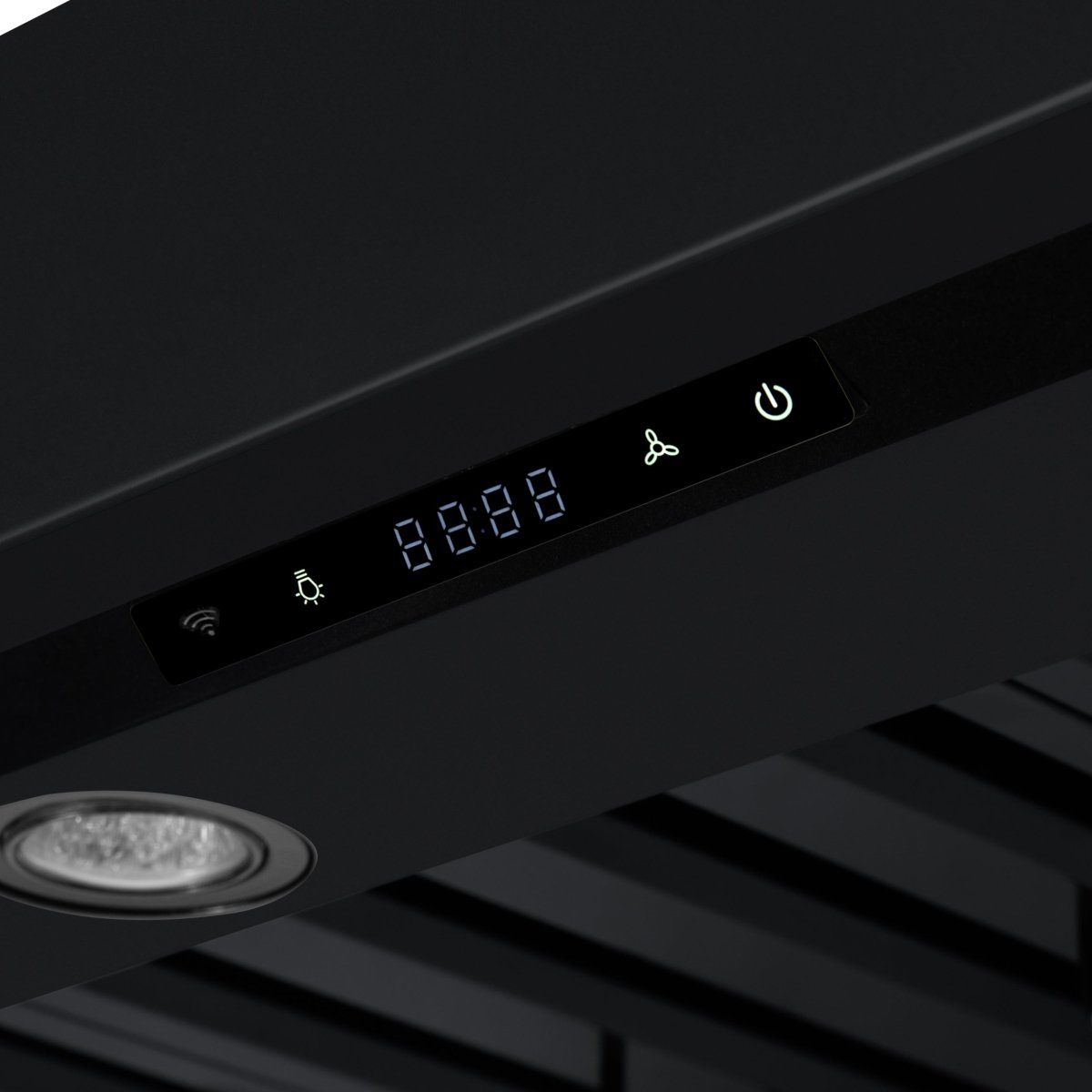 Ambassador 48" Range Hood in Black with 304 CFM, 3 speeds, Dishwasher safe Baffle filters, LED Lights and Remote Control - BonPrix Électroménagers