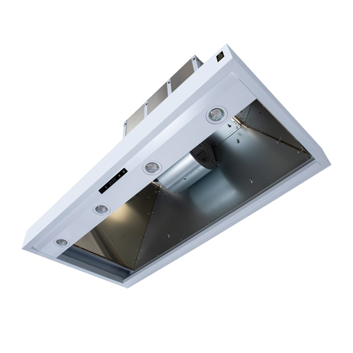 Ambassador 48" Range Hood in White with 304 CFM, 3 speeds, Dishwasher safe Baffle filters, LED Lights and Remote Control - BonPrix Électroménagers