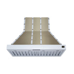 Ambassador 48" Range Hood in White with 304 CFM, 3 speeds, Dishwasher safe Baffle filters, LED Lights and Remote Control - BonPrix Électroménagers