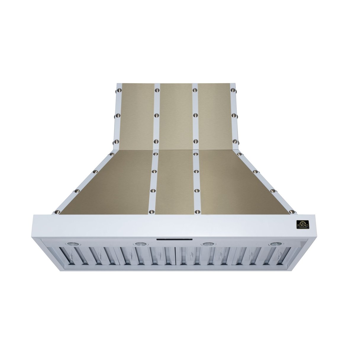 Ambassador 48" Range Hood in White with 304 CFM, 3 speeds, Dishwasher safe Baffle filters, LED Lights and Remote Control - BonPrix Électroménagers