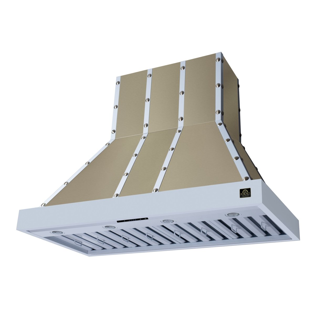 Ambassador 48" Range Hood in White with 304 CFM, 3 speeds, Dishwasher safe Baffle filters, LED Lights and Remote Control - BonPrix Électroménagers