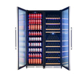 Avellina 48-in, 31.8 cu.ft. triple zone side-by-side Wine/Beverage cooler, 427 cans & 94 Wine bottles, Blue LED lights - BonPrix Électroménagers