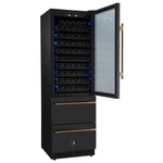 Azienda 24 Inch Dual Zone Wine Cooler, 15.8 Cu.Ft, 108 Bottles & 100 Cans, 2 Drawers, Charcoal Filters, Black - BonPrix Électroménagers
