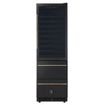 Azienda 24 Inch Dual Zone Wine Cooler, 15.8 Cu.Ft, 108 Bottles & 100 Cans, 2 Drawers, Charcoal Filters, Black - BonPrix Électroménagers