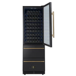 Azienda 24 Inch Dual Zone Wine Cooler, 15.8 Cu.Ft, 108 Bottles & 100 Cans, 2 Drawers, Charcoal Filters, Black - BonPrix Électroménagers