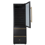 Azienda 24 Inch Dual Zone Wine Cooler, 15.8 Cu.Ft, 108 Bottles & 100 Cans, 2 Drawers, Charcoal Filters, Black - BonPrix Électroménagers