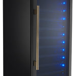 Azienda 24 Inch Dual Zone Wine Cooler, 15.8 Cu.Ft, 108 Bottles & 100 Cans, 2 Drawers, Charcoal Filters, Black - BonPrix Électroménagers