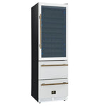 Azienda 24 Inch Dual Zone Wine Cooler, 15.8 Cu.Ft, 108 Bottles & 100 Cans, 2 Drawers, Charcoal Filters, White - BonPrix Électroménagers
