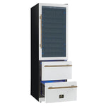 Azienda 24 Inch Dual Zone Wine Cooler, 15.8 Cu.Ft, 108 Bottles & 100 Cans, 2 Drawers, Charcoal Filters, White - BonPrix Électroménagers