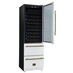 Azienda 24 Inch Dual Zone Wine Cooler, 15.8 Cu.Ft, 108 Bottles & 100 Cans, 2 Drawers, Charcoal Filters, White - BonPrix Électroménagers