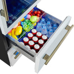 Azienda 24 Inch Dual Zone Wine Cooler, 15.8 Cu.Ft, 108 Bottles & 100 Cans, 2 Drawers, Charcoal Filters, White - BonPrix Électroménagers