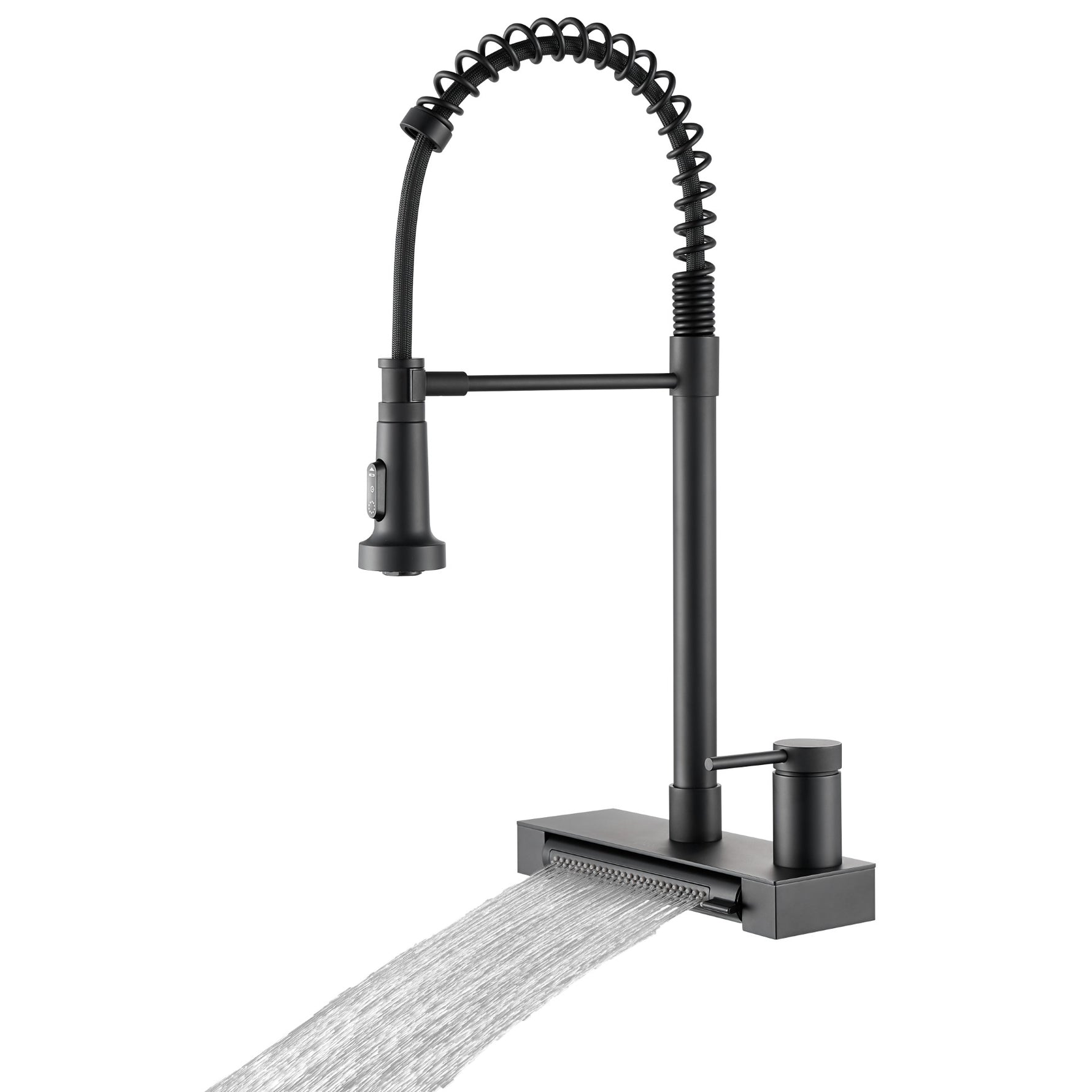 FORNO ACQUA 4 function pull-Down Waterfall Kitchen Faucet Black