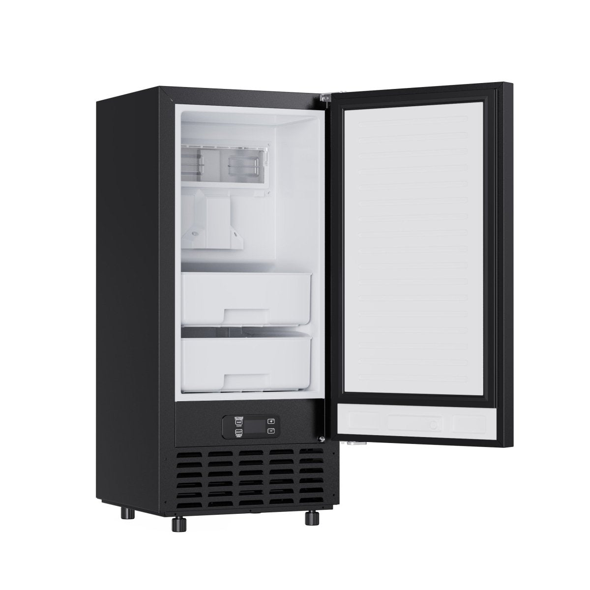 Cristallo 15 Inch Freestanding/Undercounter Ice maker, 66.1 lbs Chewable nugget, 8 kg / 17.6 lbs of ice storage, Black - BonPrix Électroménagers