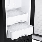 Cristallo 15 Inch Freestanding/Undercounter Ice maker, 66.1 lbs Chewable nugget, 8 kg / 17.6 lbs of ice storage, Black - BonPrix Électroménagers